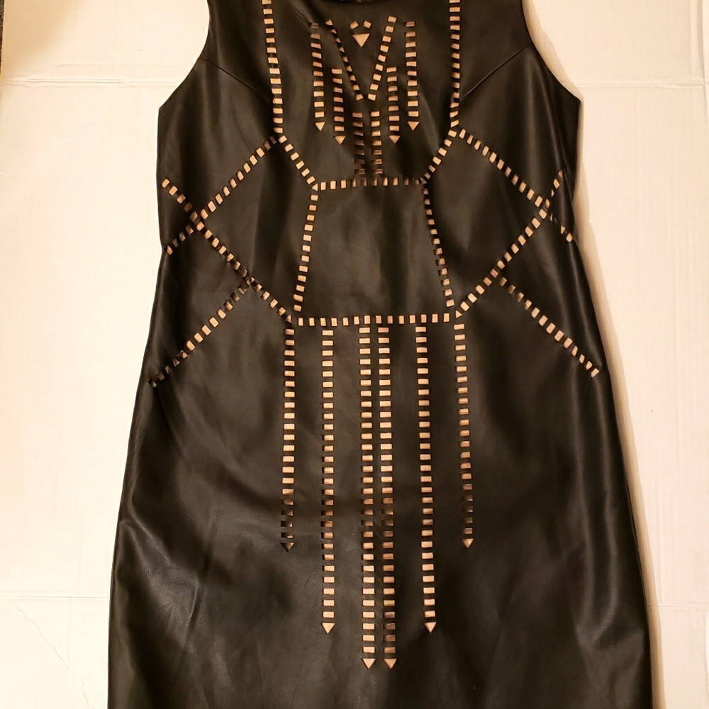 Gentle Fawn black faux leather dress